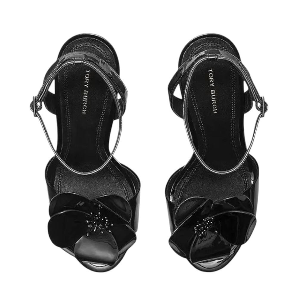 Elegant Black Heeled Sandals - Picture 2 of 10